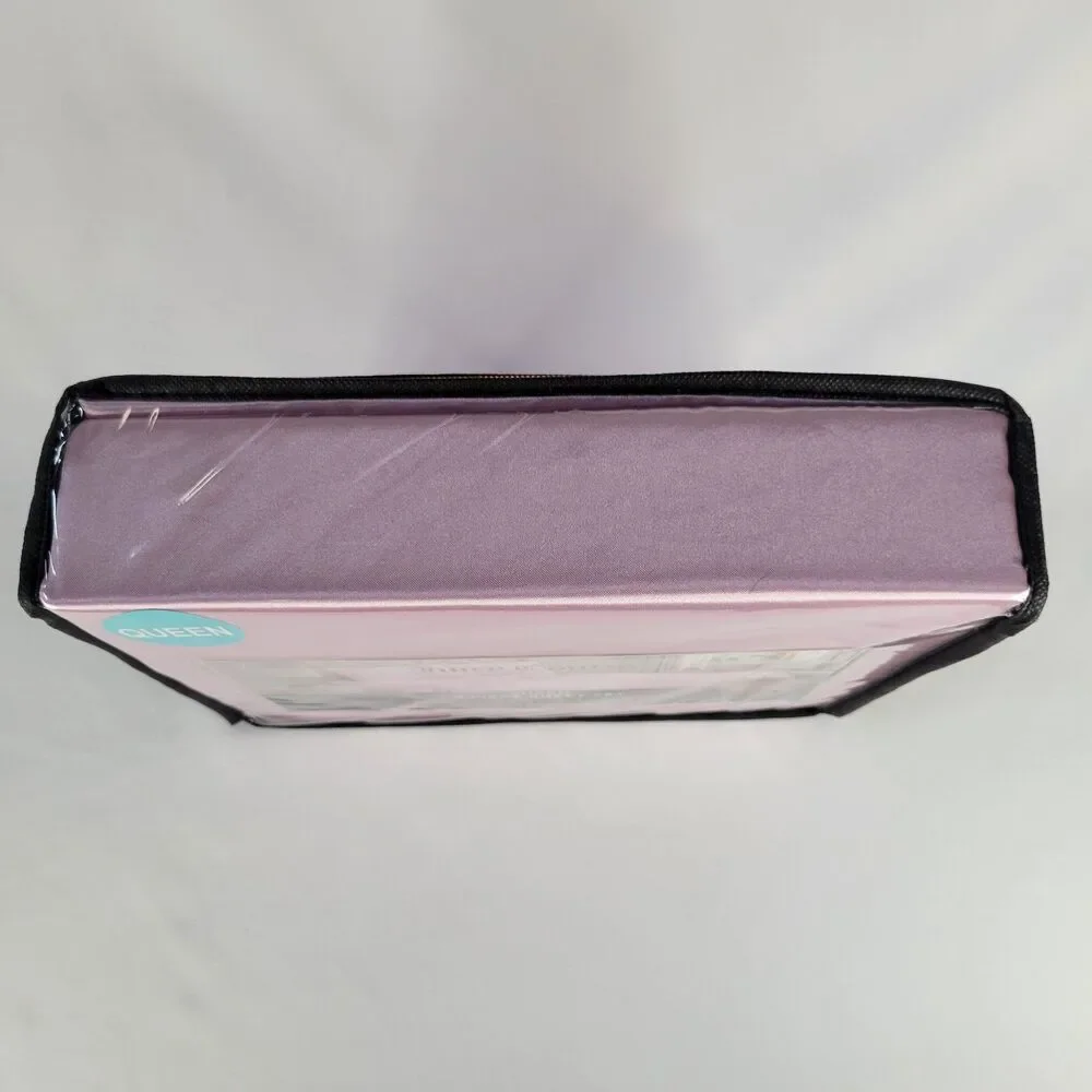 Juicy Couture Pastel Pink Satin 4pc QUEEN Sheets Set Easy Care Sleek Smooth Soft